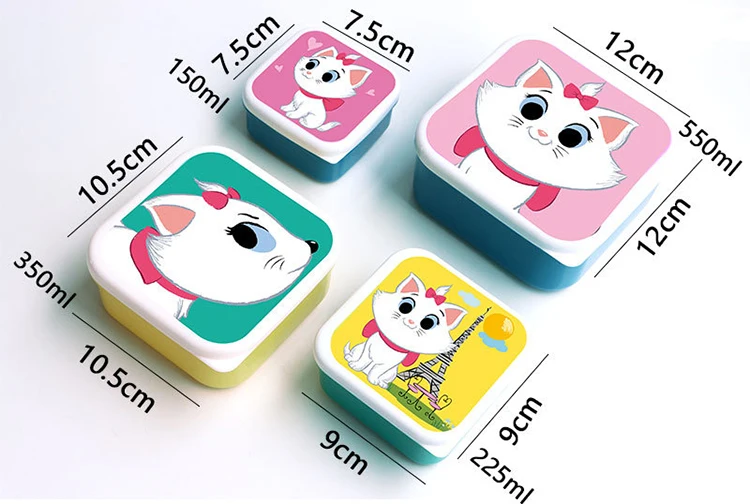 Nette Cartoon Tier Muster Bento Box kinder Tragbare Obst Box Kinder Mini Snack Box Lunch Box 4 teile/satz – Detail 11