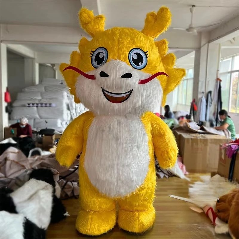 Hot Selling Spring Festival Mascot Plush Animal Chinese Dragon Mascot Costume New Year Inflatable Mascot