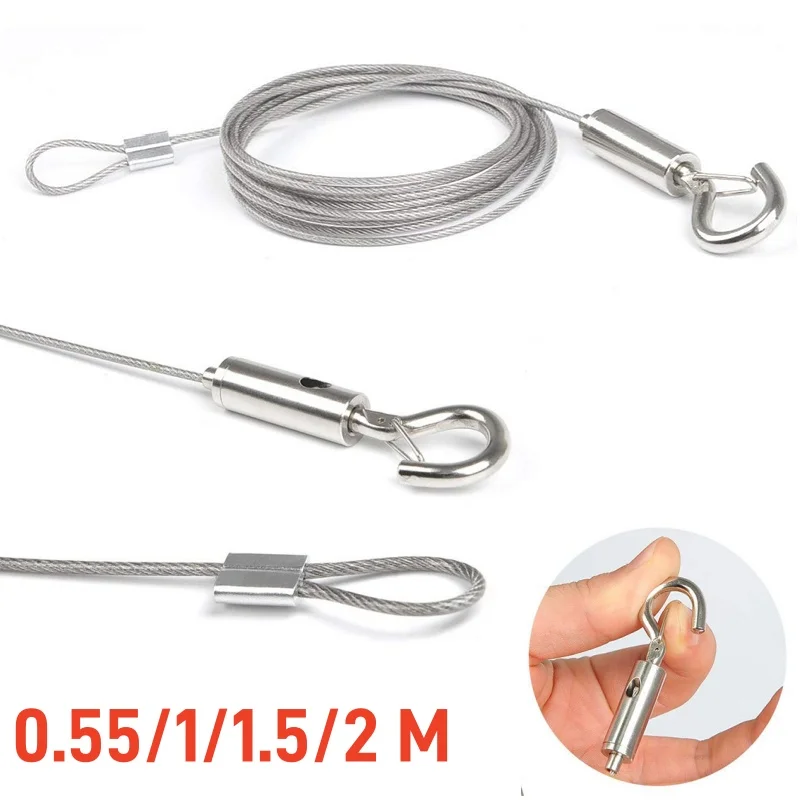 0.5/1/1.5/2M Adjustable Picture Hanging Wire Mirror Frame Hanging Heavy Duty Stainless Steel Wire Rope For Mirror Paintings Lamp