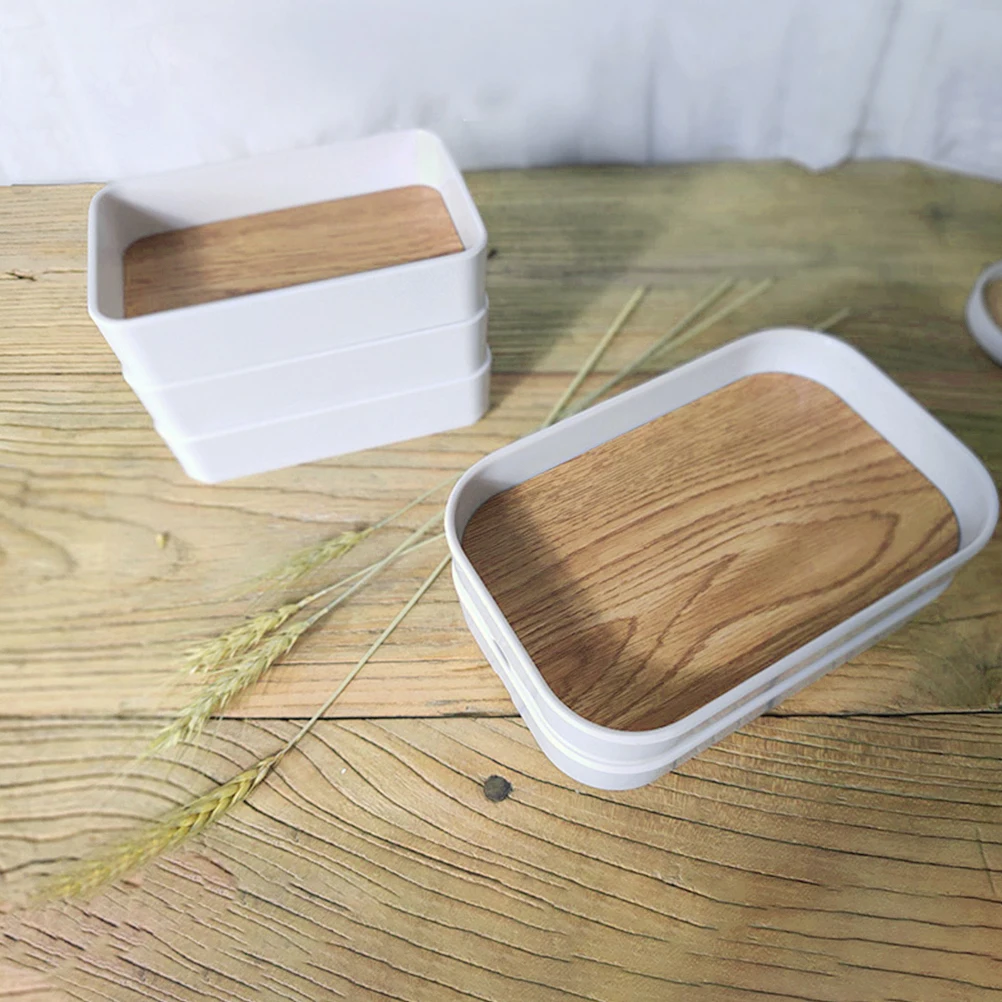 

Wood Grain Box Compact Size Home Office ganizer For Cosmetics Stationery Sundries Desktop Desktop Sundries Box Container