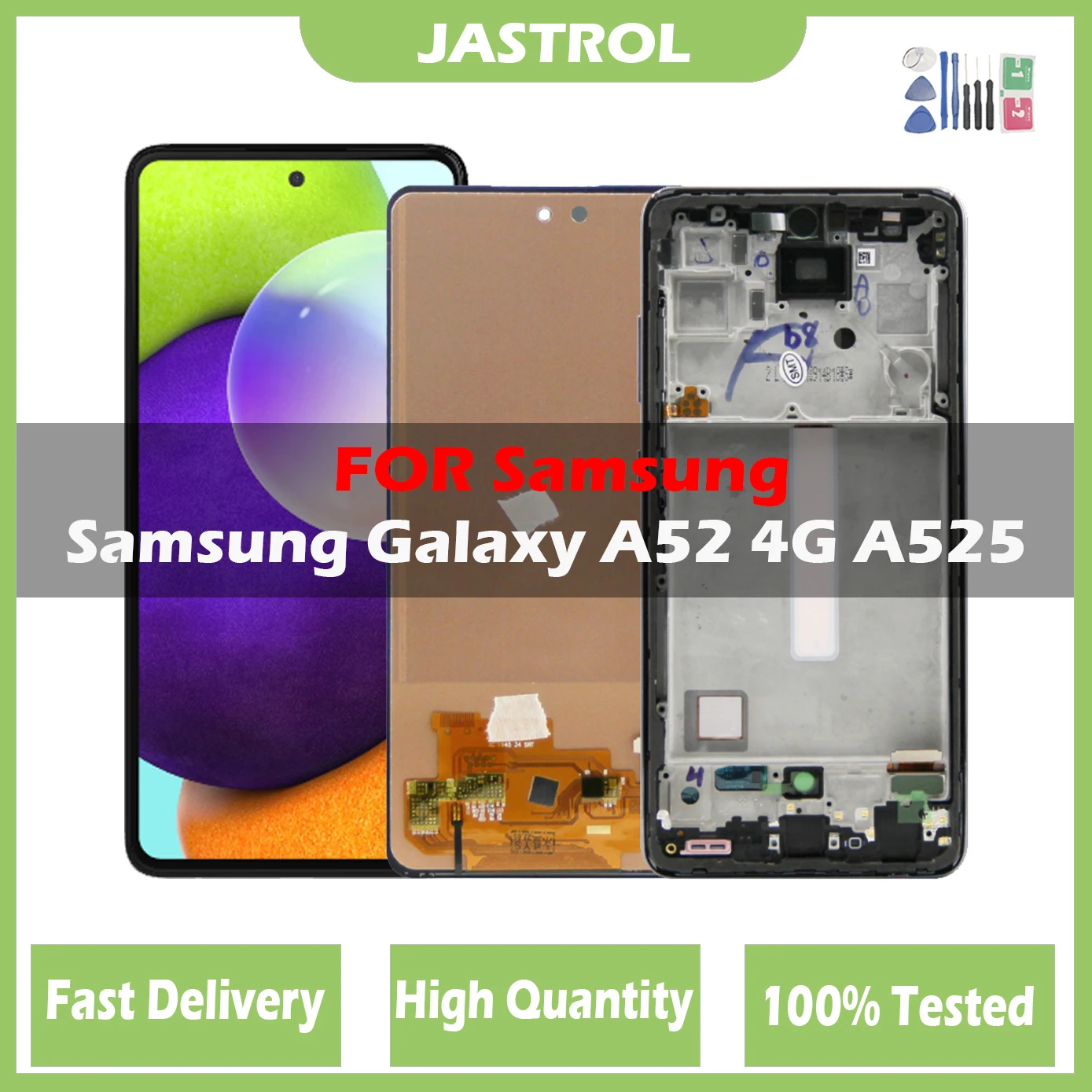 

100% Tested LCD For Samsung Galaxy A52 4G LCD Display Touch Screen Digitizer Parts For Samsung A525 SM-A525F SM-A525F/DS