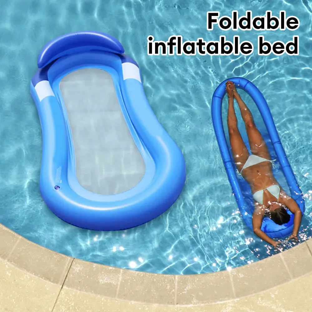 Inflatable Women Air Mattress Water Hammock Swimming Ring Kids Big Float Toy Swim Tube Chair Pool Floats Accessories