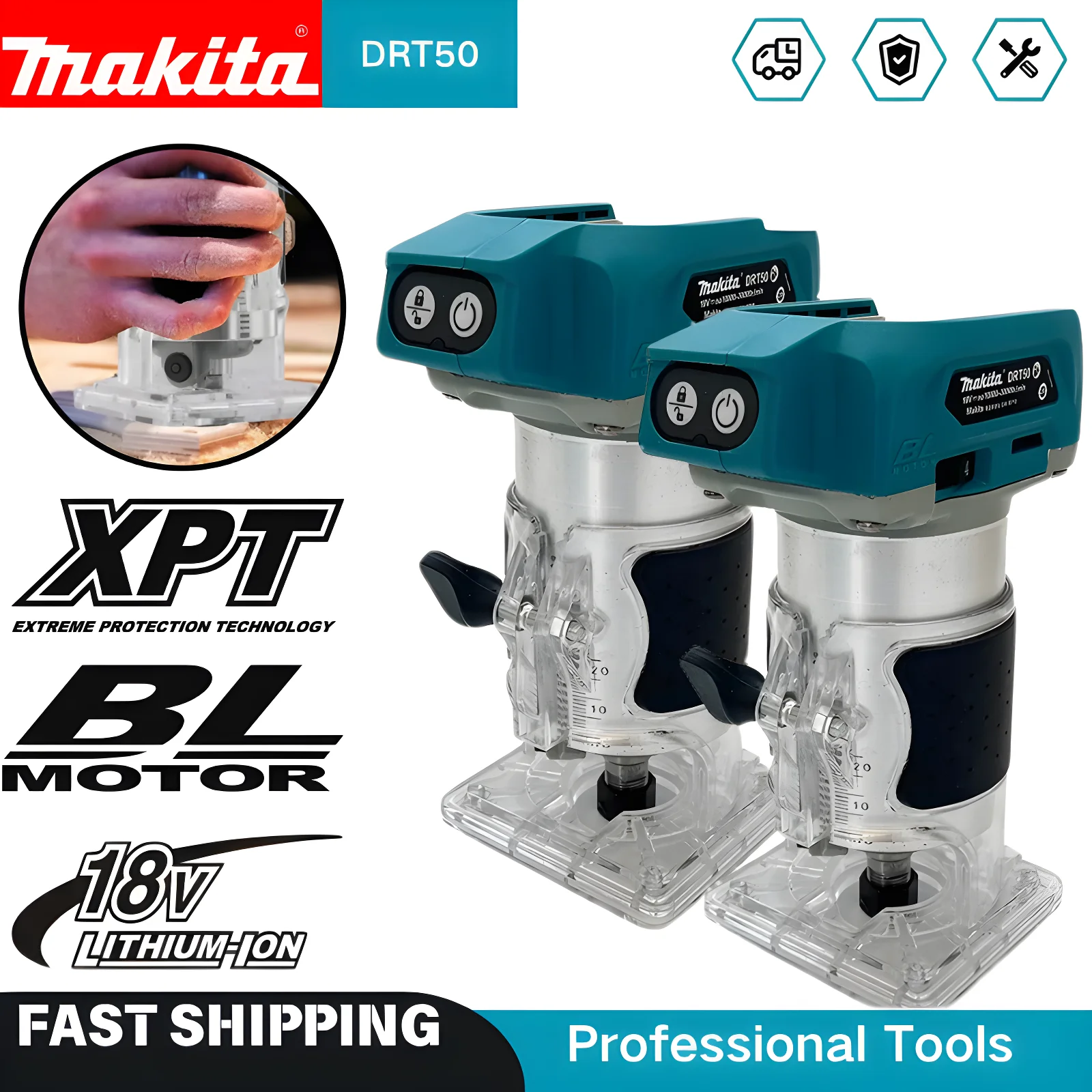 

Makita DRT50 Cordless Trimmer Rechargeable Brushless Slotting Milling Tool for Woodwork And Engraving