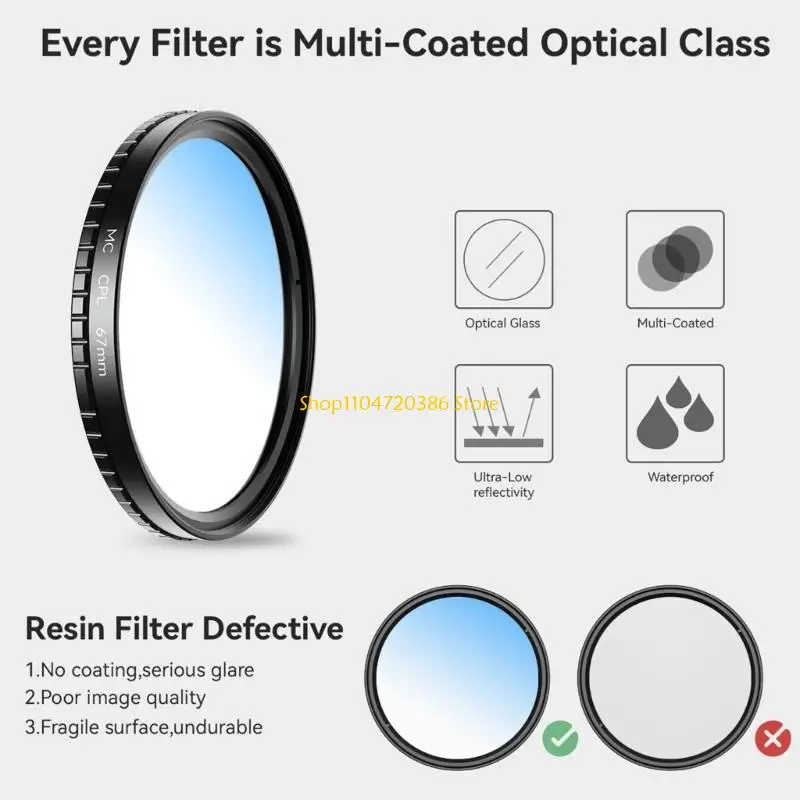 K0EA Circular Polarizer Filter for Phone 16 Clip-On CPL Filter Camera Lens Filter