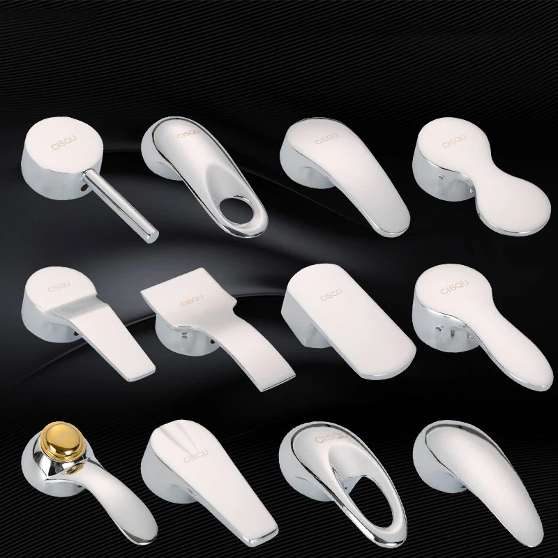 Manija de interruptor de grifo frío y caliente, accesorios de baño de cocina, grifo mezclador de lavabo de ducha cromado para núcleo de válvula 25/35/40