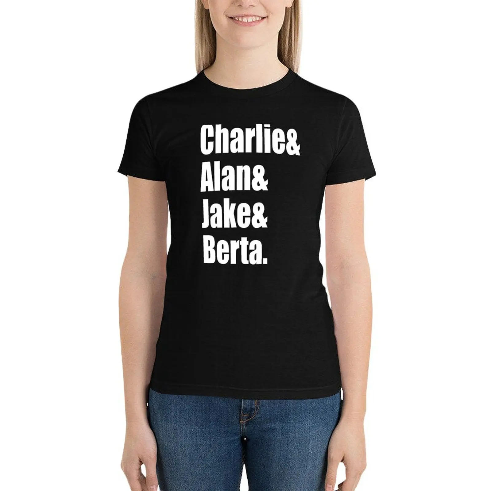 Two And A Half Men Cast T-Shirt summer top kawaii clothes Summer Women's clothing