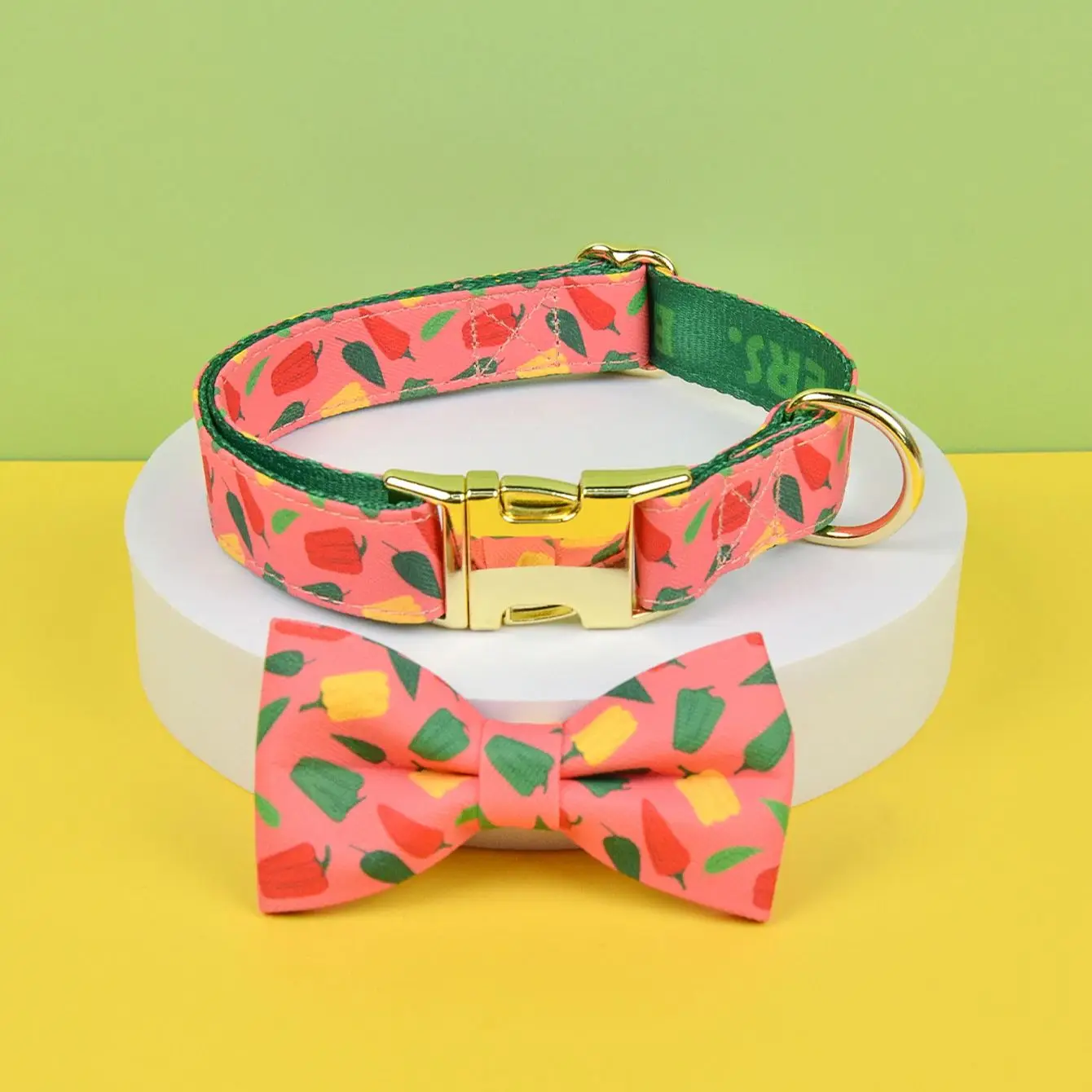 1 Pcs Thanksgiving Christmas Gifts High Quality Cute Pet Collar With Bow Tie Double Side Printed  Necklace Pet Adjustable Collar