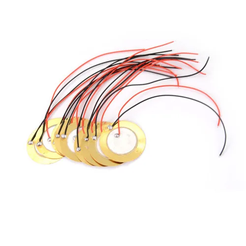 Copper Piezo Elements 10PCS 27mm Sounder Drum Disc + Sensor Trigger Wire
