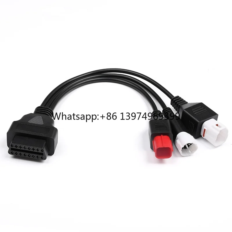 Custom OBD 2 Cable to 3pin 4pin 6pin Connector OBD Cable's for Motorcycles