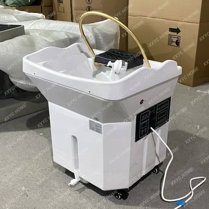 A  Water Circulation Head Therapy Instrument Fumigation Mobile Shampoo Basin