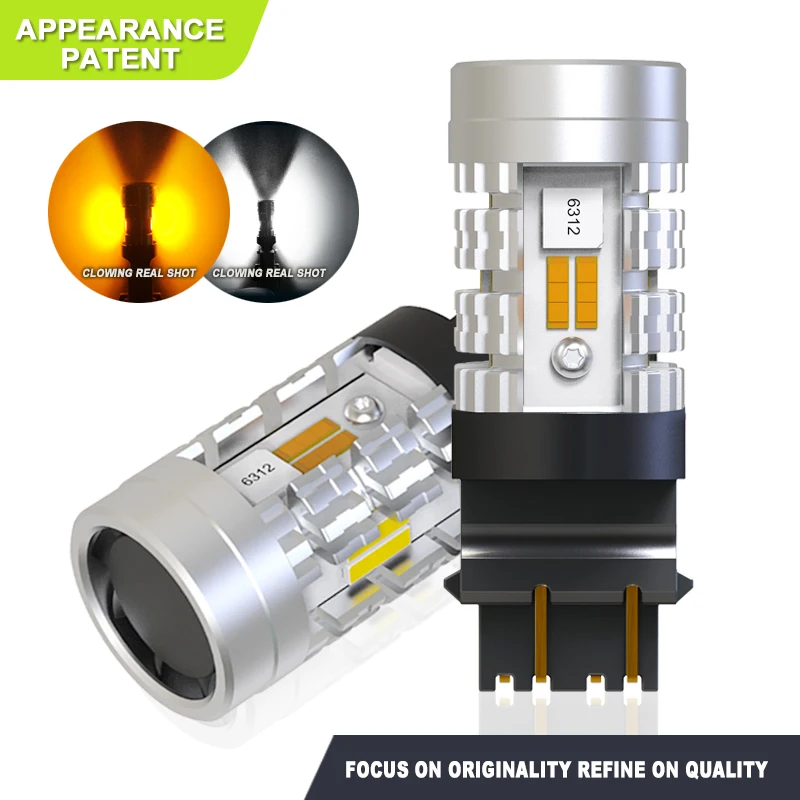 Jiachi 100pcs No Hyper Flash 3157 Led Bulb Switchback Turn Signal Lamp White & Amber 1860 Chip P21/5W P27/7W W21/5W Led Car Bulb