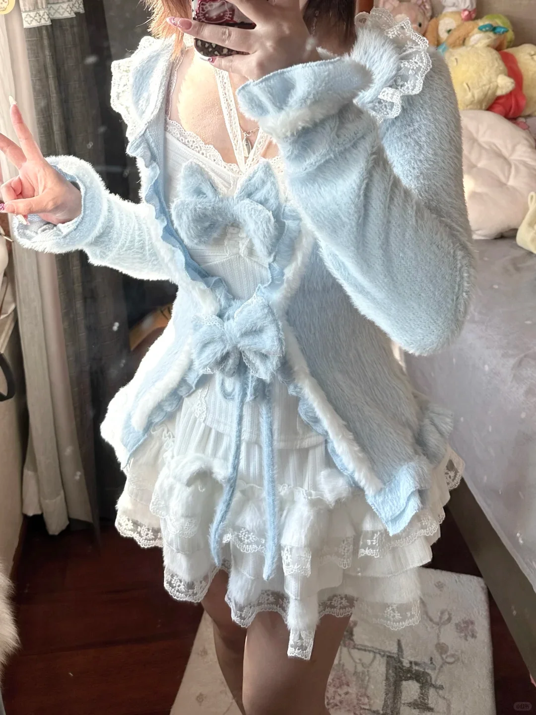 Outono inverno doce vintage elegante 3 peças conjunto feminino y2k princesa arco design mini saia terno feminino chique coreano popular cloehts