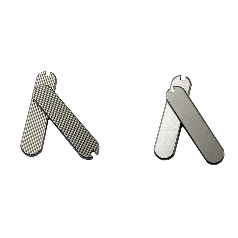 1Pair Titanium Alloy Chip Modified TC4 Handle Patch For DIY Knife Handle Material Making For 58 Mm Swiss Knife