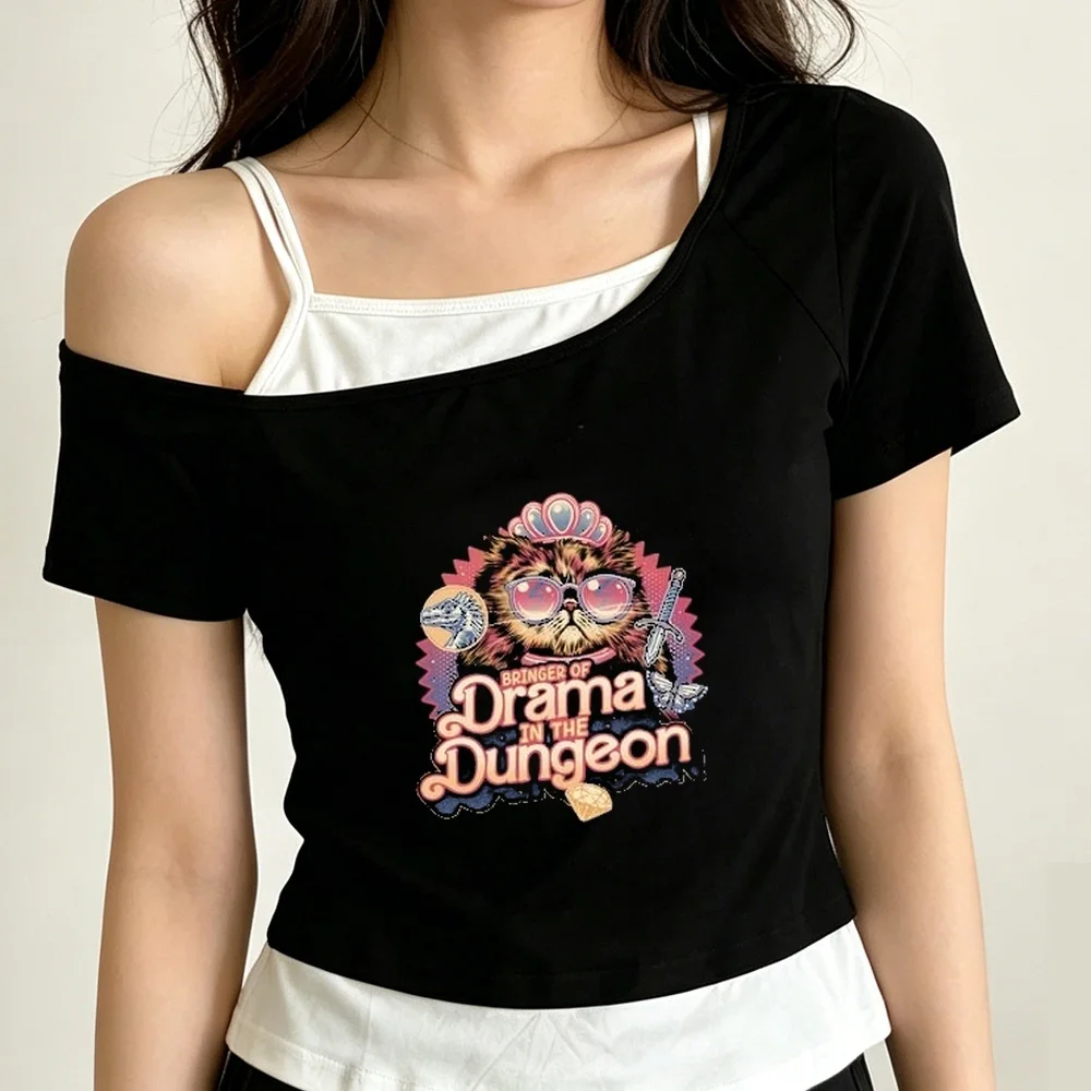 Dungeon Crawler Carl cropped top female harajuku emo baddie 2000s cheap t-shirt jojifuku manga baddie meme y2k