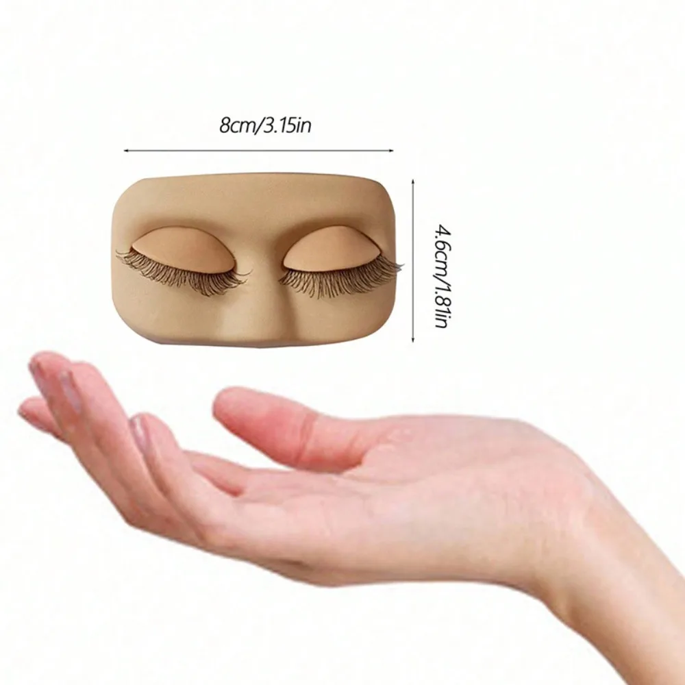 Removable Eyelids Eyelash Extension Training Head Replacement Eyelids Mini Size Lash Practice Head Flat Model Head Lash Practice