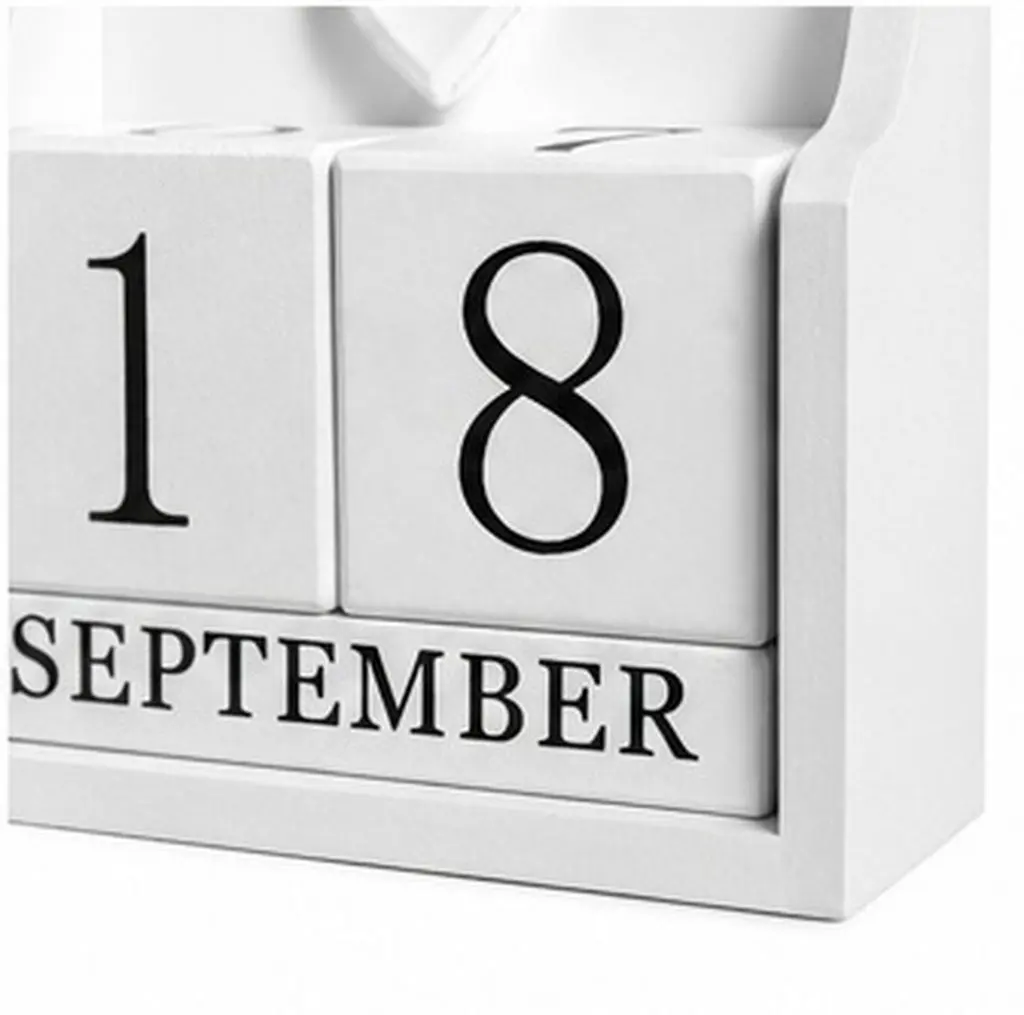 Wooden Besportble Vintage Reusable Wooden Block Calendar For Study Room Desk Christmas Office Desk Decor European