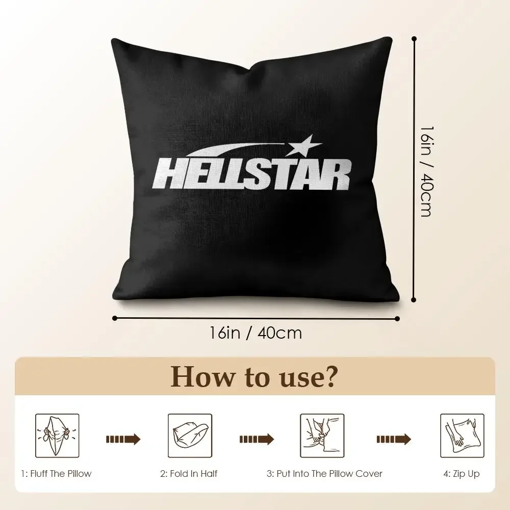 FISHION H-HellstarS Cushion Cover Eco Linen Pillow Case | Double-Sided Print, Breathable & Durable, Hidden Zipper Home Decor view 4