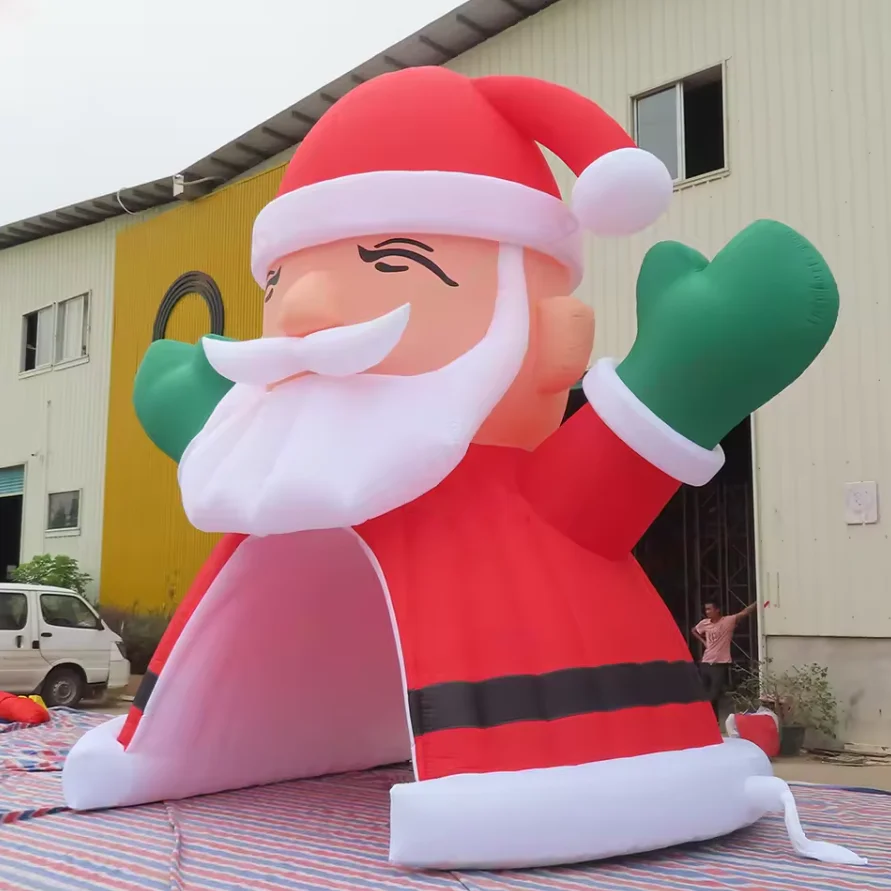 ซานตาคลอสเป่าลมขนาดยักษ์ ซานตาคลอส นักบุญนิค ตกแต่งคริสต์มาสสำหรับงานปาร์ตี้ ห้างสรรพสินค้า ลานบ้าน งานเฉลิมฉลอง ตกแต่งขบวนพาเหรด