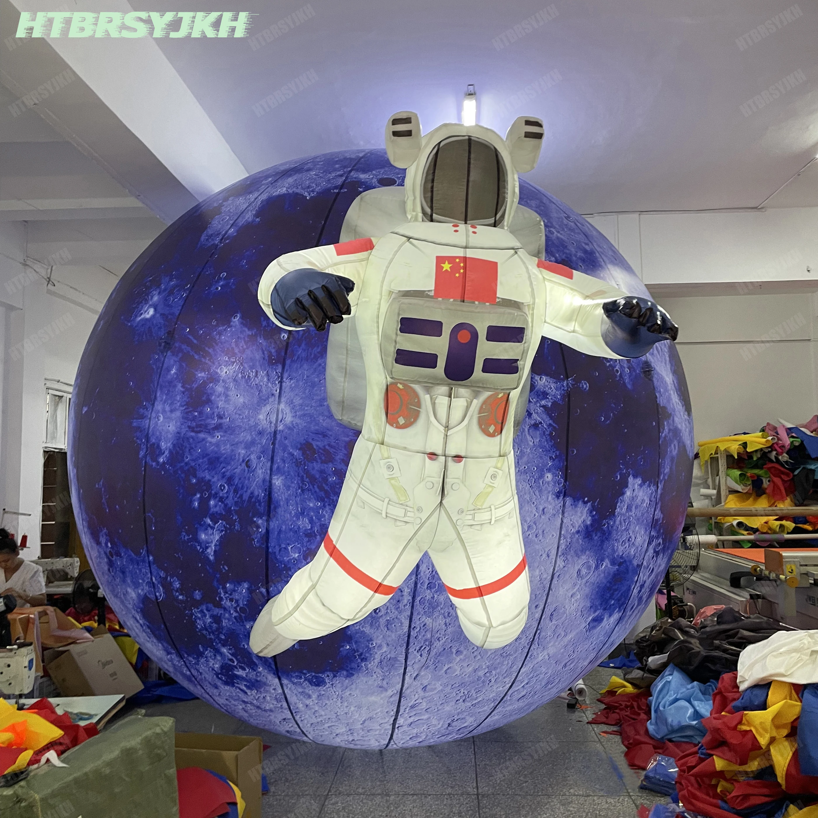 

Гигантский надувной астронавт с Луной/планетой/звездой, воздушный вздув, Космический человек, украшение для ночного клуба, вечеринки, рекламные реквизиты для мероприятий