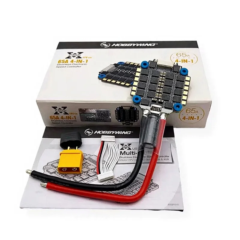 Hobbywing XRotor G2 65A 4in1 ESC, Built-in 5V 0.6A BEC for 130-300mm FPV Quad