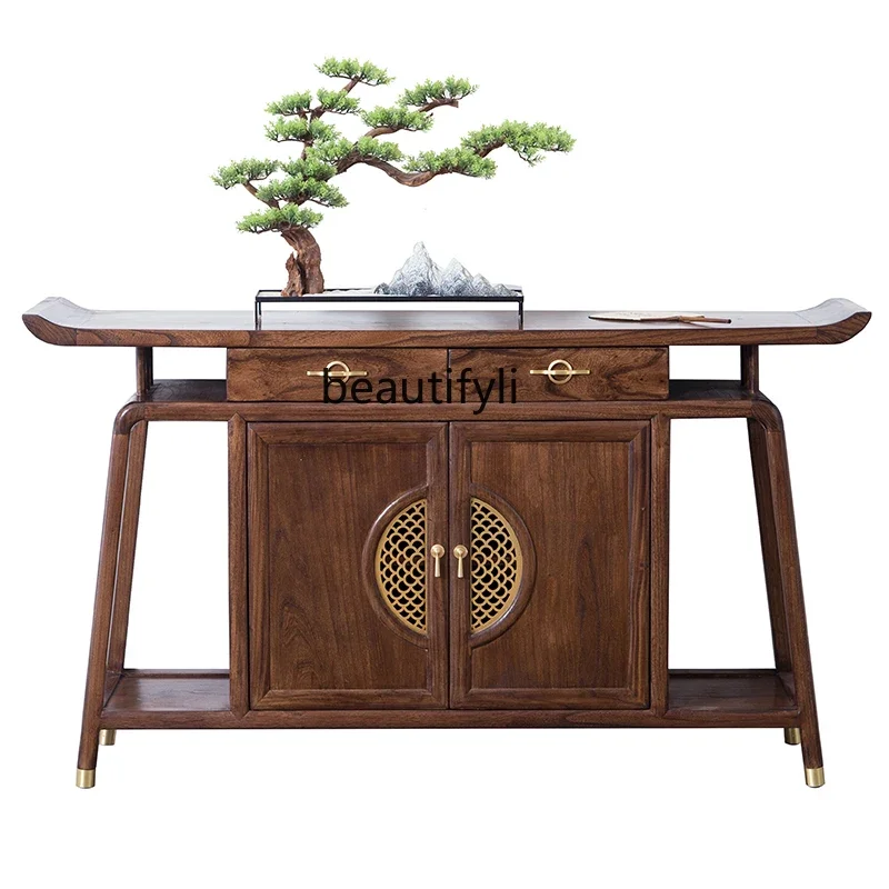 Chinese-style entrance cabinet Buddhist table supply table against the wall End view table Hotel decorative foyer cabinet