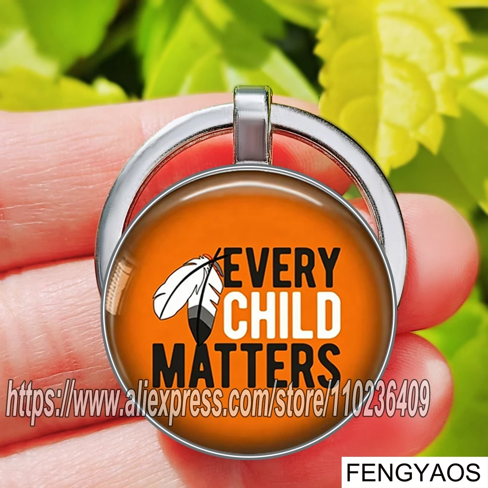 1 Pcs Every Children Matters Keychains for Women and Man Love and Care for Kid Phrases Keychain