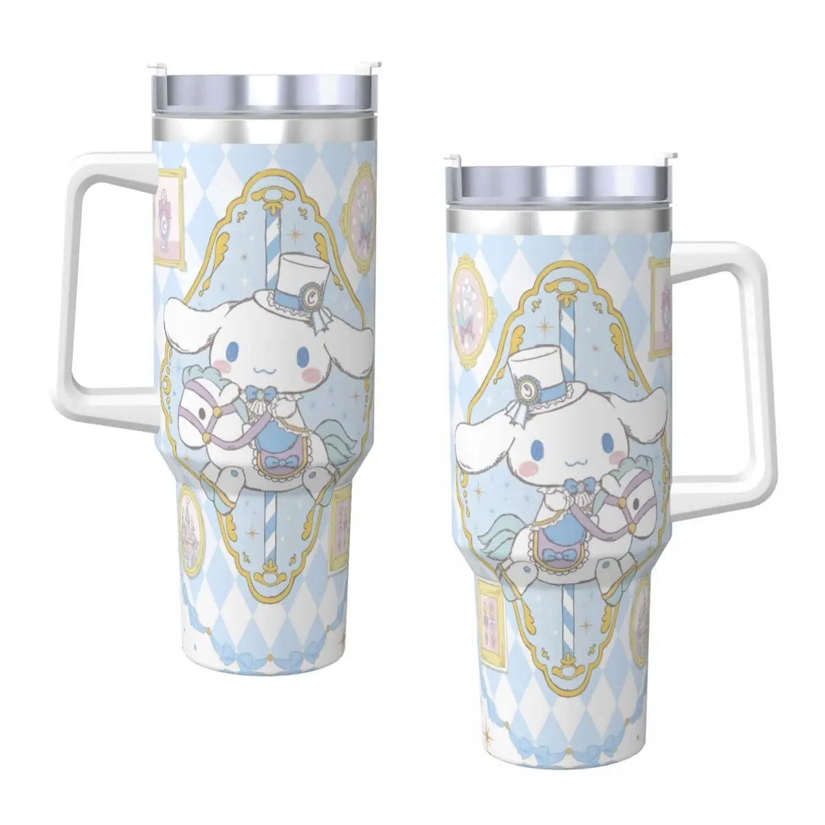 Cinnamoroll Stainless Steel Tumbler Travel Car Mugs Large Capacity Thermal Mug Portable Cold and Hot Milk  Water Bottle