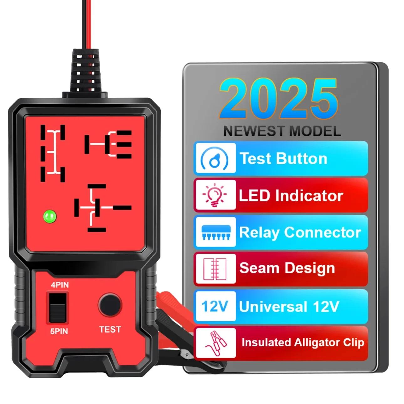 

LED Indicator Light Universal 12V Car Relay Tester Car Battery Checker Car Accessories Automotive Electronic Relay Tester