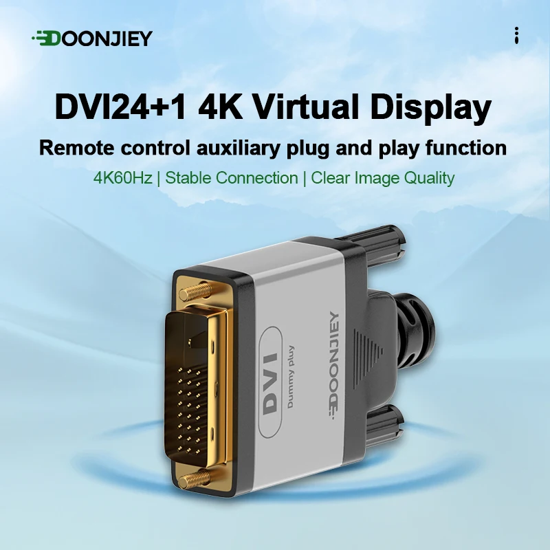4K DVI Virtual Display Adapter 24+1 DVI Display Emulator Dummy Plug Widely Compatible Plug and Play for PC Desktop Accessories