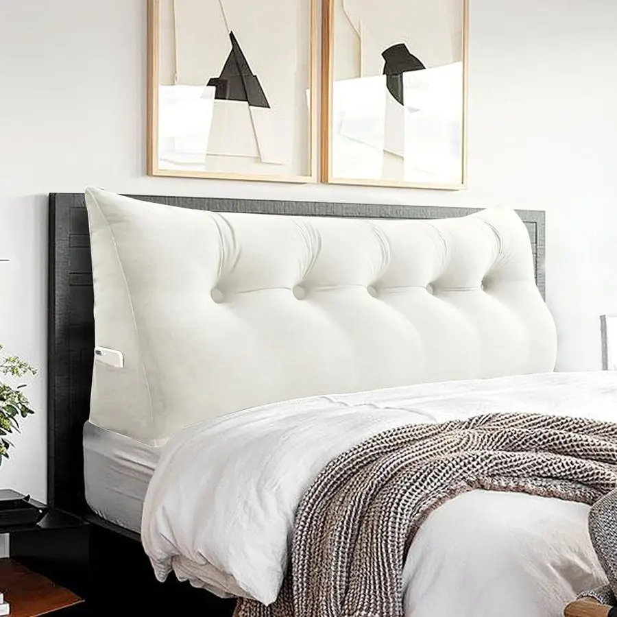 

Wedge Pillow Large Reading Pillow Queen Size Bed Rest Back Support Pillow for Sitting up in Bed Daybed Couch Backrest Cushion Ve