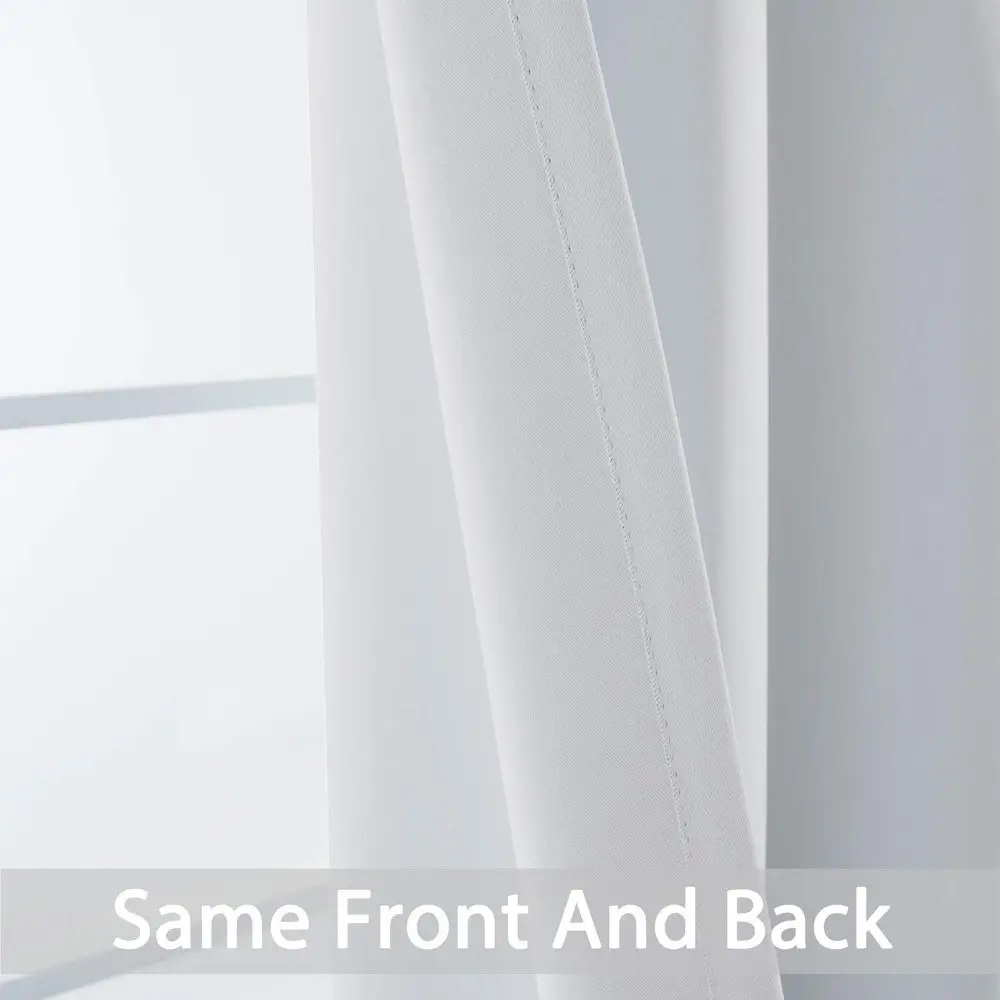 Tende oscuranti con isolamento termico, passacavo solido, 70 W x 84 L, bianco grigiastro, set da 2 pezzi per camere da letto/soggiorno