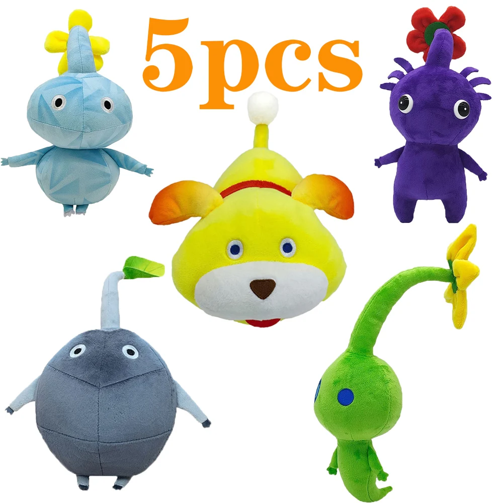 5pcs Ice Pikmins Stuffed Animals Rock Pikmins Plush Blue Pikmins Plushies Pikmins 4 Plush Dog Doll Toy Plant