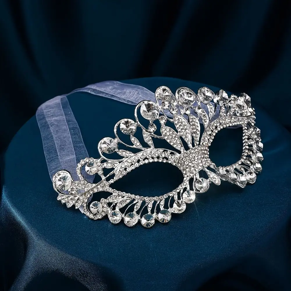 

Elegant Decor Rhinestone Rhinestone Face Mask Half Face Cosplay Veil Crystal Face Jewelry Masquerade Mask For Women Girls