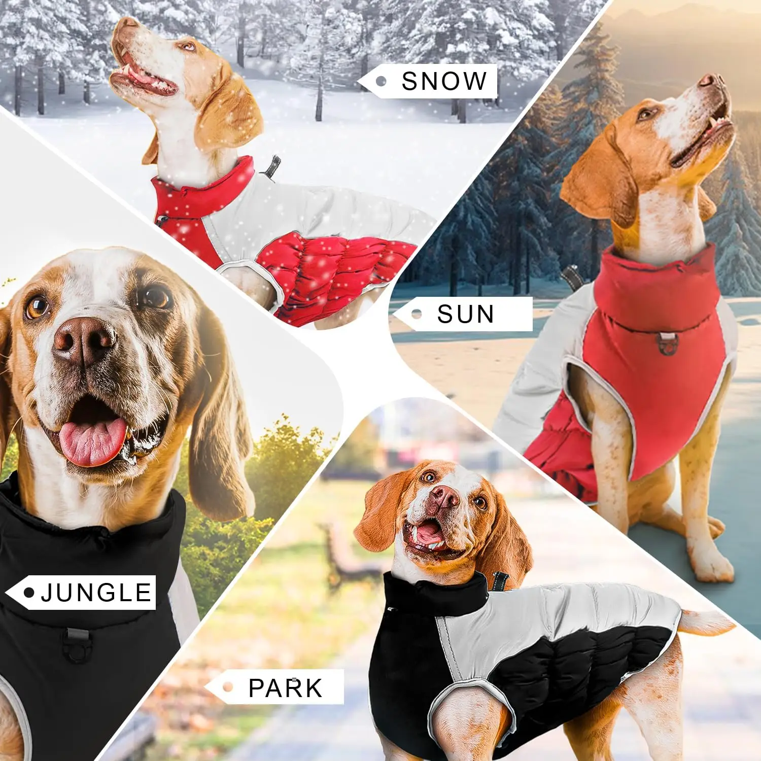 Vestiti caldi invernali per cani Costumi per cani Cappotto per cuccioli Giacca Autunno Abbigliamento per animali domestici impermeabile Gilet per cani di piccola taglia media grande