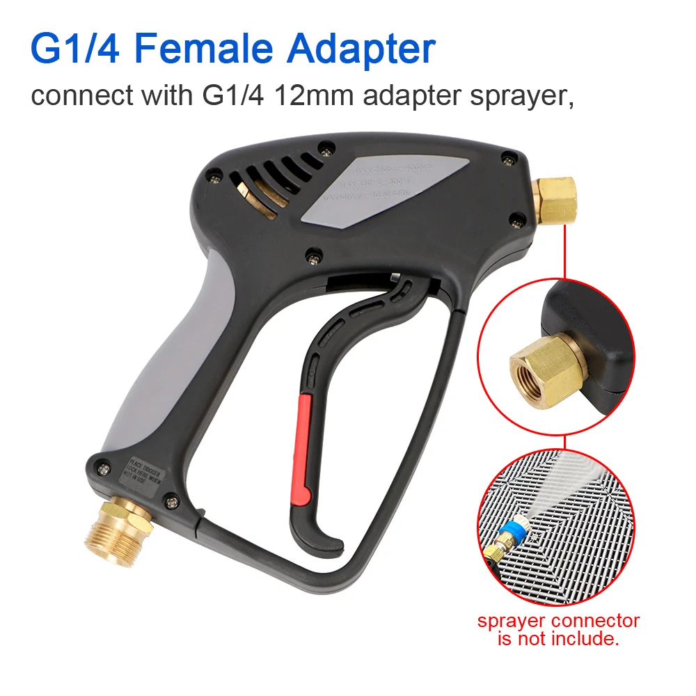 

Snow Foam Washer M22 Male G1/4 Female Thread Adapter Quick Release Sprayer Tools Car High Pressure Washer 280bar 4000psi