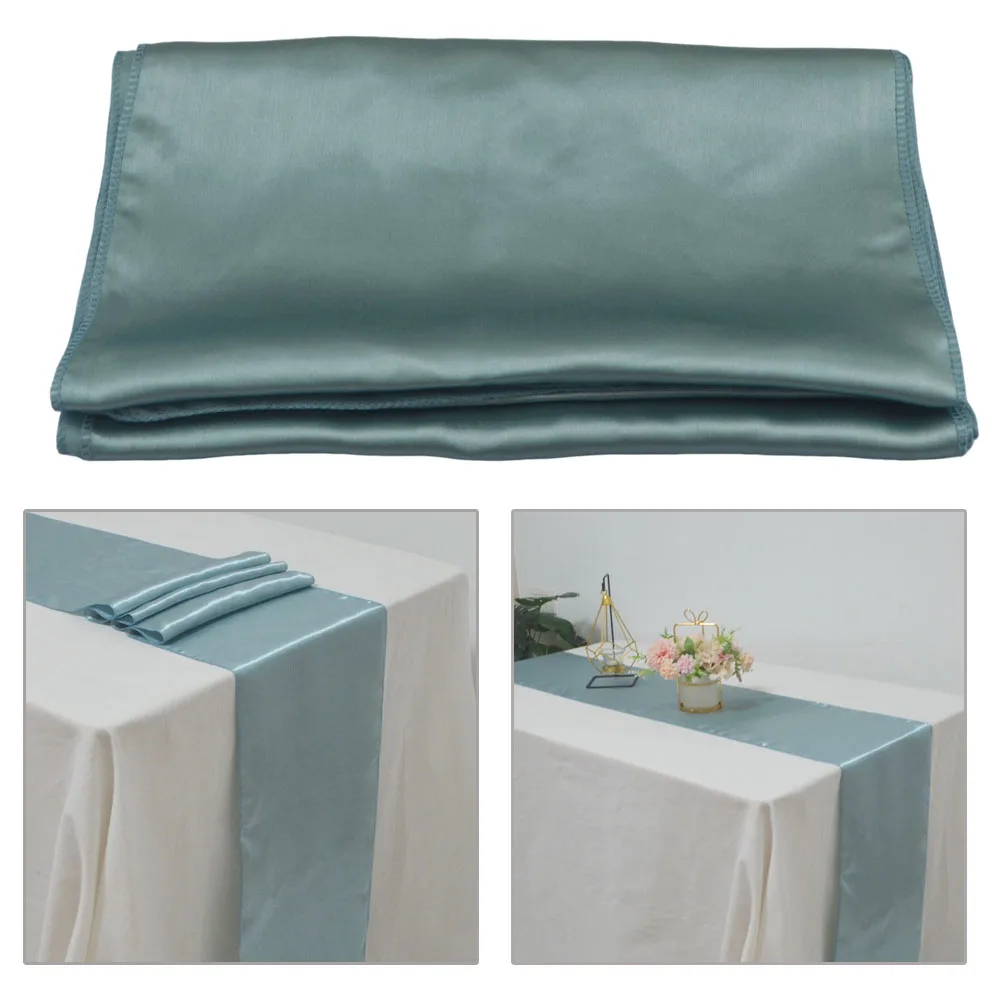 30x180cm Soft Satin Table Runner For Christmas Wedding Hall Decoration Birthday Banquet Restaurant Table Runners