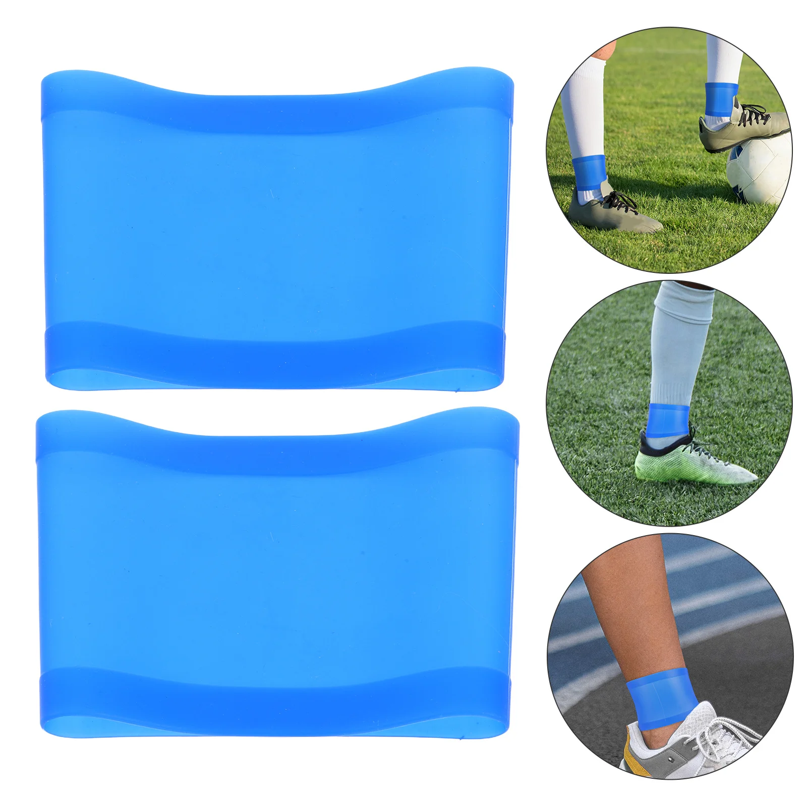 

2Pcs Silicone Shin Guard Bands Anti-Fall Sports Leg Brace Holder Sleeve for Soccer Basketball Running Training Reusable