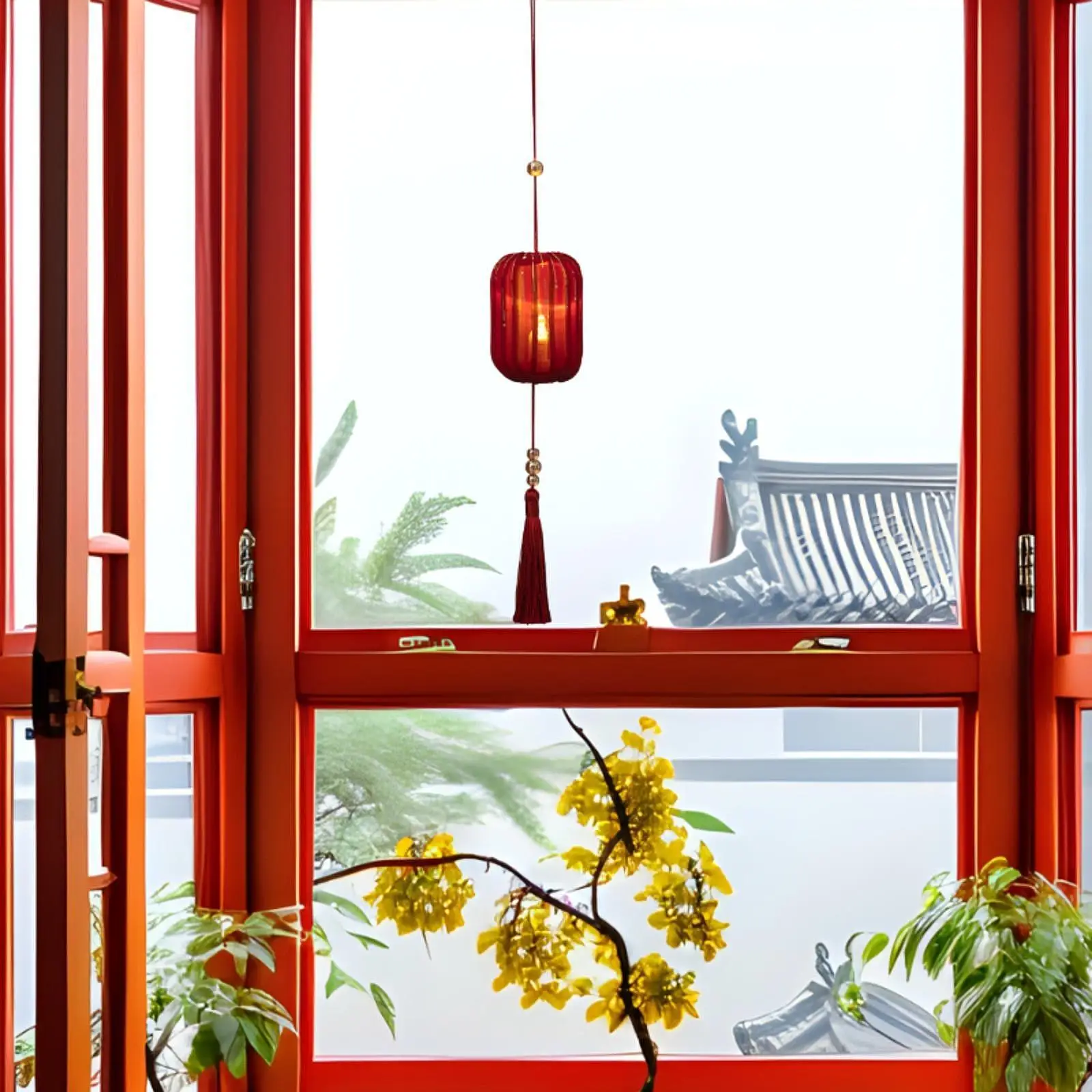36cm Spring Festival Lantern Hanging Decoration Traditional Handicrafts Ornament Red Color for Home Office Versatile Lightweight