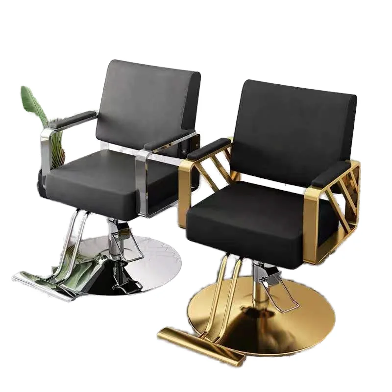 Modern Black & Gold Salon Chair For Men And Women China's Best Manufacturer's Wholesale Haircut Barber Shop Chairs