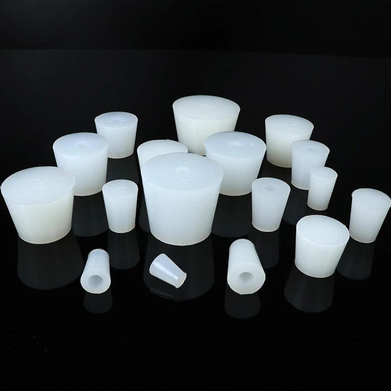 2pcs Silicone Plug With Hole & Without Hole for Airlock Valve Bubbler Homebrew Beer Wine Food Grade Silicone Rubber Stopper