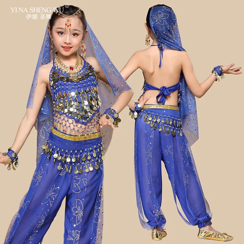 Children's Indian Dance Performance Clothing Ethnic Dance Costumes Girl's Belly Dance Professional Oriental Bollywood Dance Suit