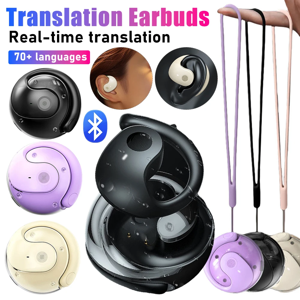 Wireless BT Translation Earbuds Real-time Translation Language Translation Earphones Over 140 Languages for Travel Business