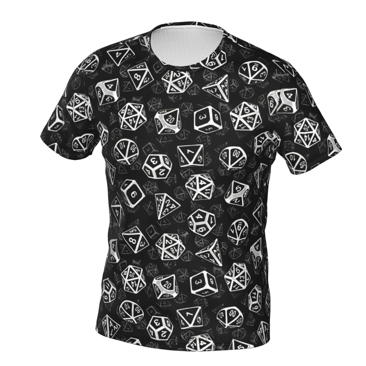 

D20 Dice Set Pattern Dnd Summer T Shirts Polyester Tshirt Quick-drying Short Sleeve 3D Printed Breathable Clothes