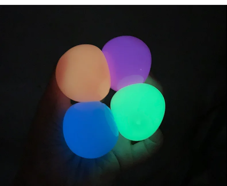 3/6Pcs Sticky Wall Balls Ceiling Balls Stress Relief Luminous Fun Decompression Sticky Ball Anxiety Relief Glowing Ceiling Balls