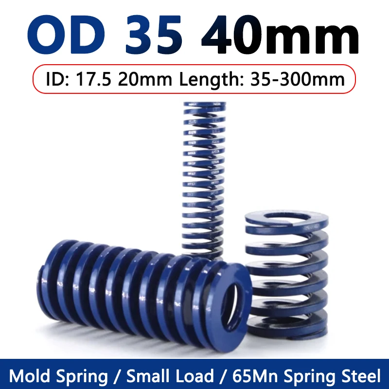 

1pc Blue Light Load Die Mold Spring Compression Spring Steel Outer Diameter 35mm 40mm Length 35-300mm Rectangular Spring