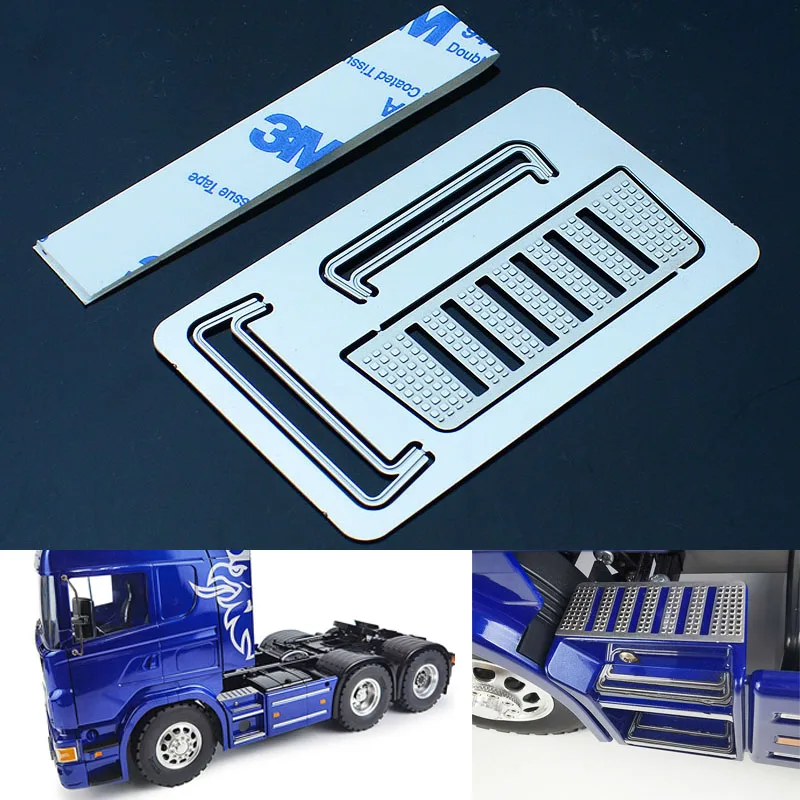 

Side Skirt Metal Decorative Plates Pedal Skid Plate for 1/14 Tamiya RC Dump Truck SCANIA R620 R470 R730 Car Accessories