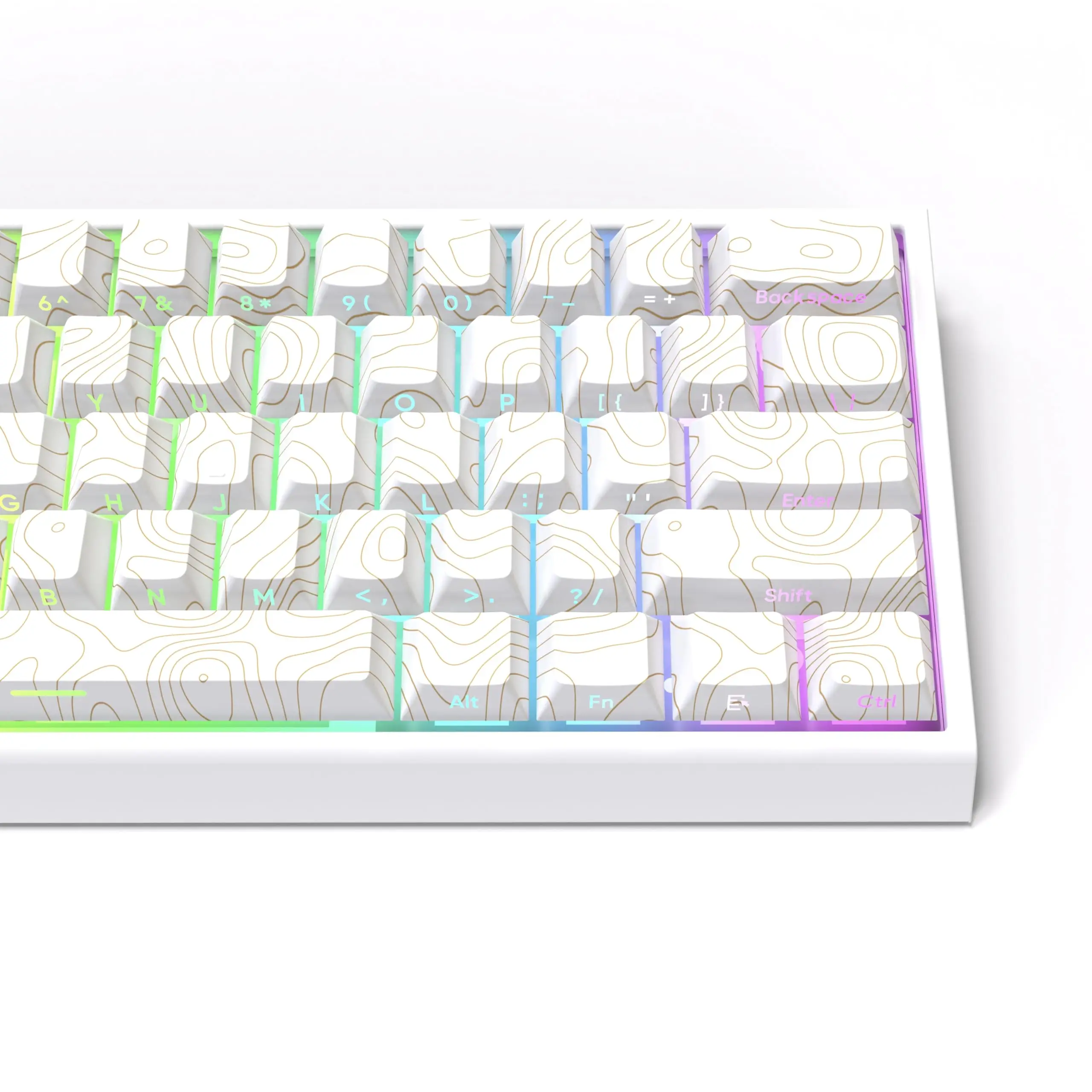 Imagem -03 - Teclas Branco Topográfico Lateral Retroiluminado Pbt Keycap Cereja Perfil Corante-sub Teclas para Cereja mx Gamer Teclado Mecânico 130 +