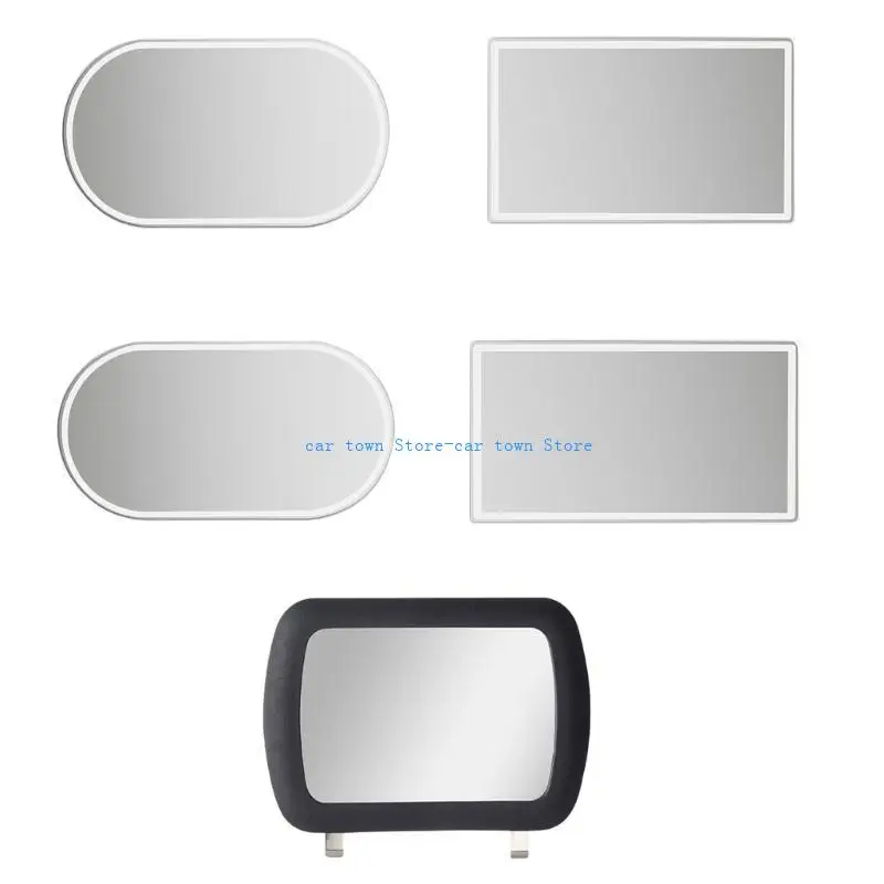 

RXJE Stainless Steel Makeup Mirror Car Sun Visors Makeup Mirror Adhesive Vanity Mirror Car Interior Cosmetic Mirror