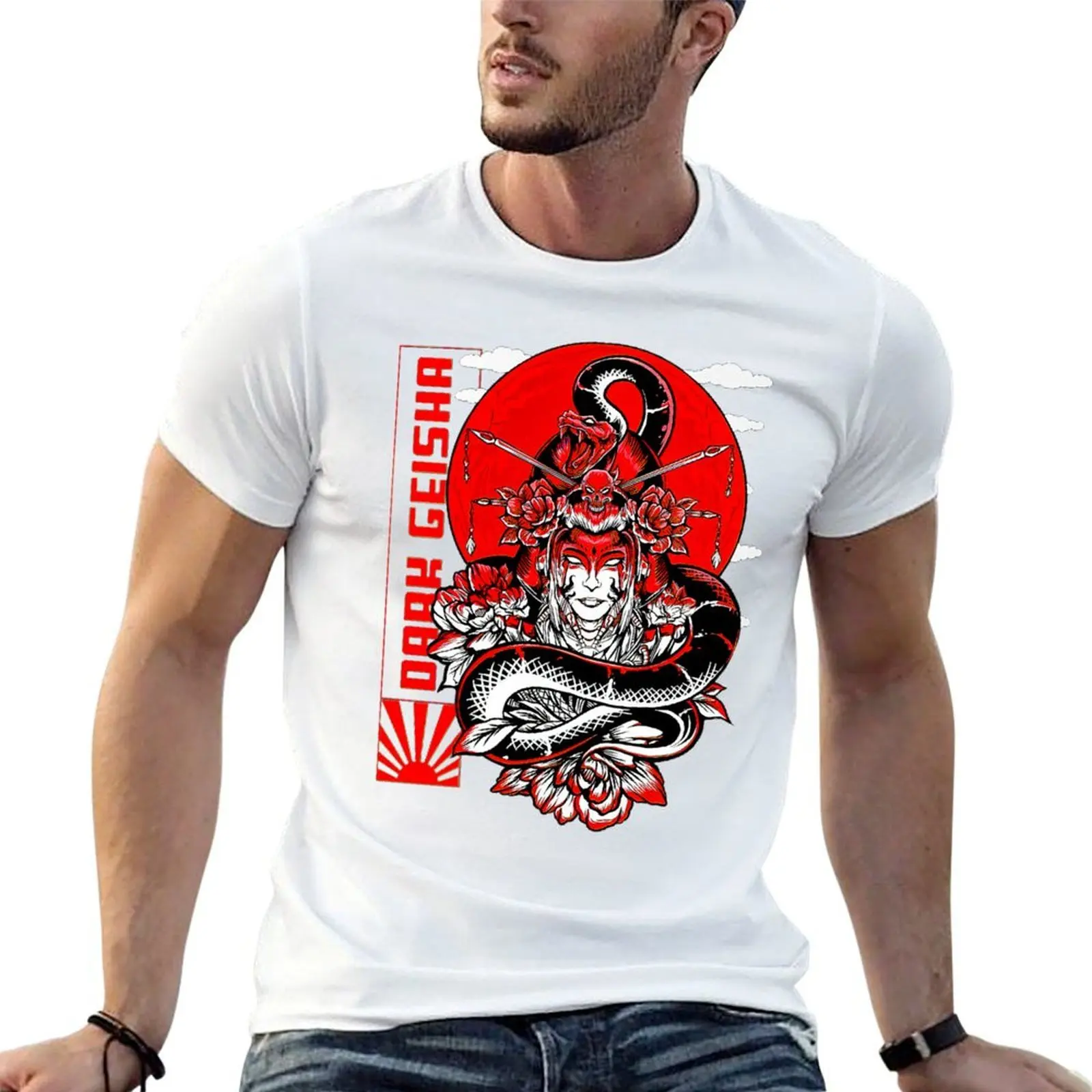 Dark Geisha Japanese Artwork T-Shirt basketball graphic tees Louboutins clothes for men