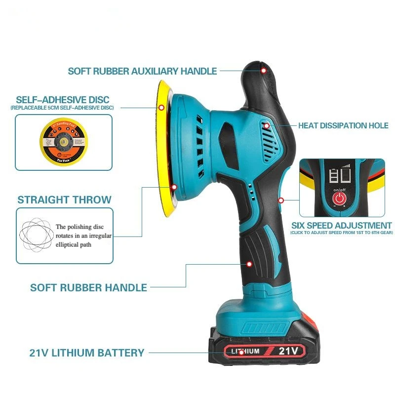 Hot-selling Portable Electric Vehicle Dry Polisher Metal Structure Suitable for Auto Scratch Repair and Waxing